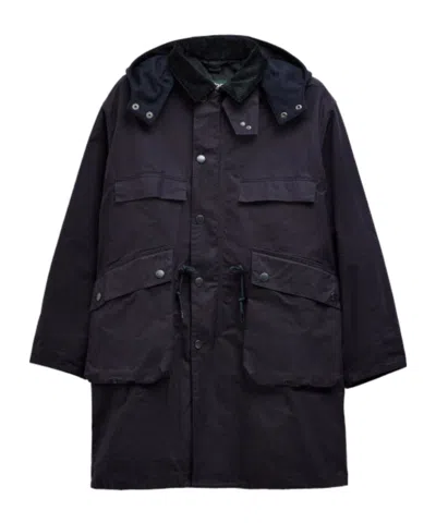 Barbour X Kaptain Sunshine Oversized Bedale Casual Field Coat In Black