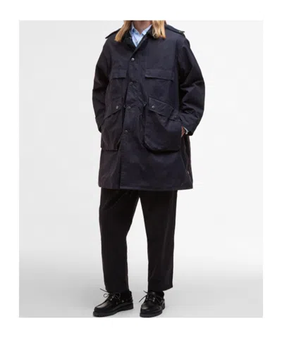 Barbour X Kaptain Sunshine Oversized Bedale Casual Field Coat In Black