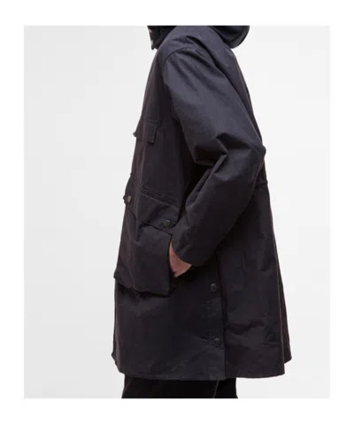 Barbour X Kaptain Sunshine Oversized Bedale Casual Field Coat In Black