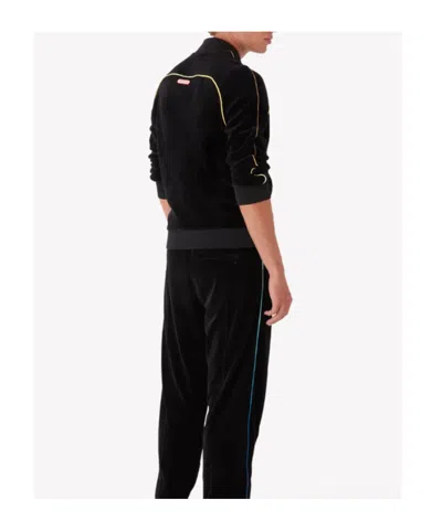 Casablanca Mens Velour Logo-patch Cotton-blend Track Jacket Black In Black