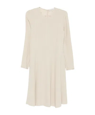 Antonelli Crew Neck Zipper Dress In White