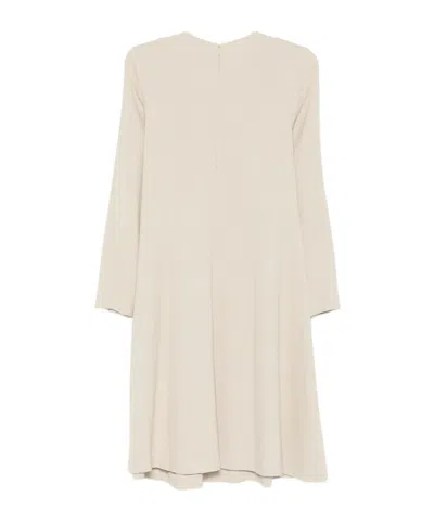 Antonelli Crew Neck Zipper Dress In White