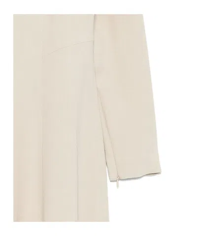 Antonelli Crew Neck Zipper Dress In White