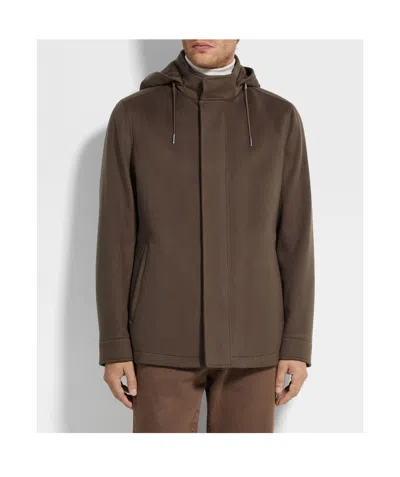 Zegna Oasi Cashmere Elements Cima Jacket In Brown