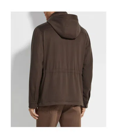 Zegna Oasi Cashmere Elements Cima Jacket In Brown