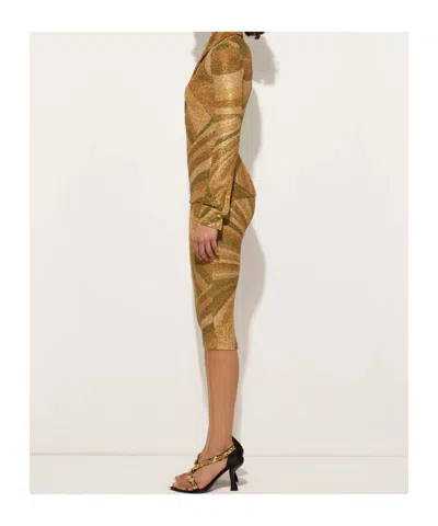 Pucci Long Sleeve Collared Top With Button Cuffs In Brown