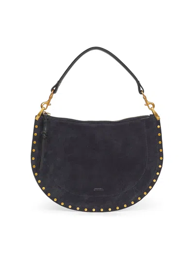 Isabel Marant Black Midnight Oskan Soft Zip Shoulder Bag In Black