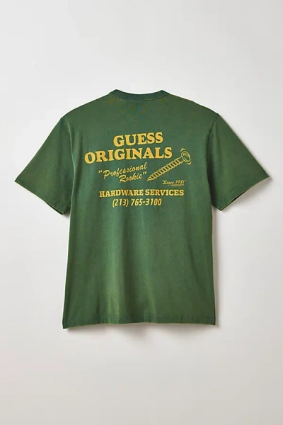 Guess Jeans Guess Originals Hardware Graphic Tee In Olive, Men's At Urban Outfitters In Multi