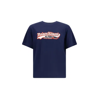 Autry T-shirt Kitsune Blue In Blue