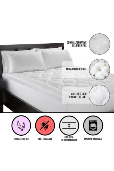 Ella Jayne Home 2" Loft 100% Cotton Plush Gel Fiber Filled Queen Mattress Topper In White