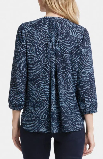 Nydj Pintuck Blouse In Blue