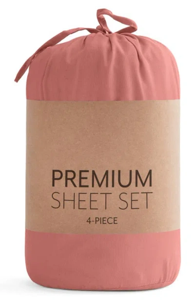 Homespun Solid Sheet 4-piece Set In Pink
