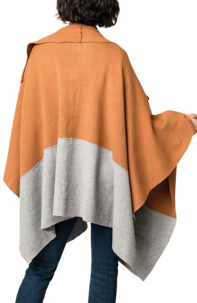 Gibsonlook Double Knit Cape In Orange
