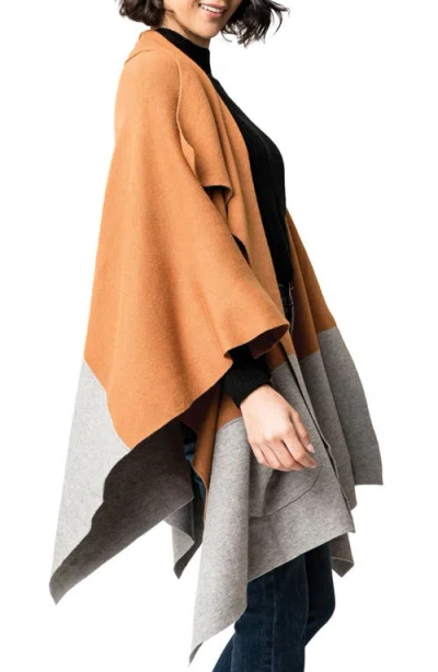 Gibsonlook Double Knit Cape In Orange