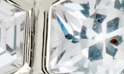 Sterling Forever Gia Geometric Cz Latch Hoop Earrings In Metallic