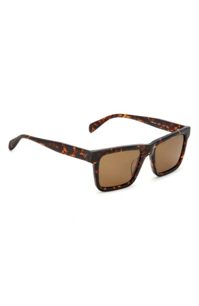 Rag & Bone 54mm Rectangular Sunglasses In Brown