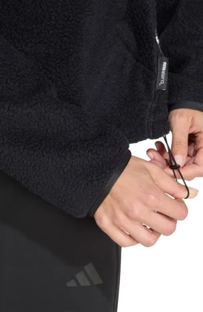 Adidas Originals Adidas Climawarm High Pile Fleece Half Zip Pullover In Black