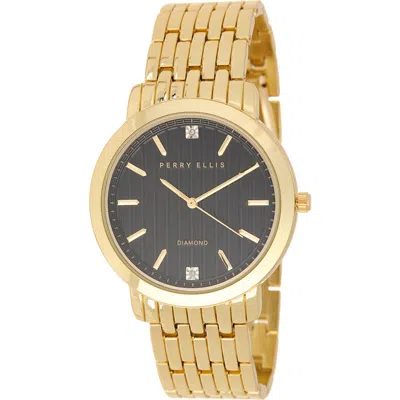 Perry Ellis Slim Diamond Bracelet Watch, 41mm In Gold