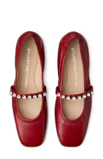 Stuart Weitzman Goldie Ballet Flat In Red