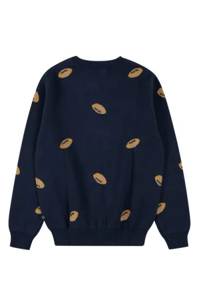 Brooks Brothers Kids' Football Logo Sweater In Blue