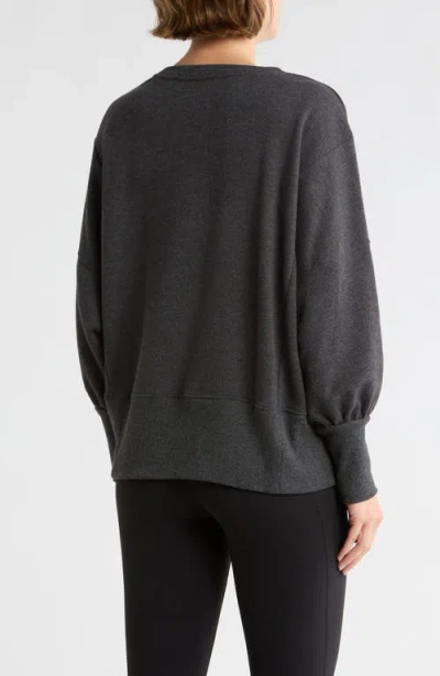 Z By Zella Wind Down Terry Volume Crewneck Sweatshirt In Gray