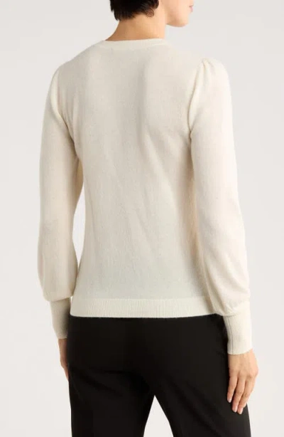 Bruno Magli Button Shoulder Wool & Cashmere Blend Sweater In White