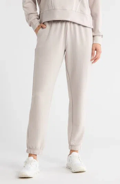 Yogalicious Elite Piped Scuba Knit Joggers In Neutral