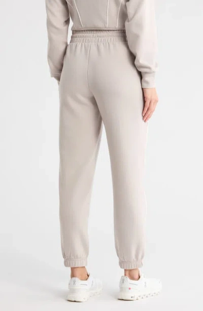 Yogalicious Elite Piped Scuba Knit Joggers In Neutral