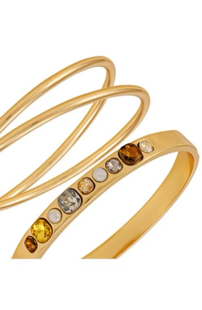 Guess Set Of 3 Bangle Bracelets In Gold