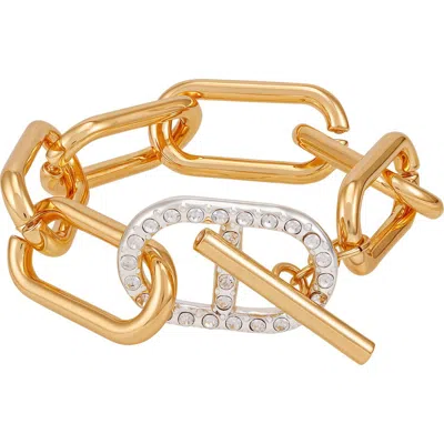 Guess Toggle Two-tone Bracelet In Gold