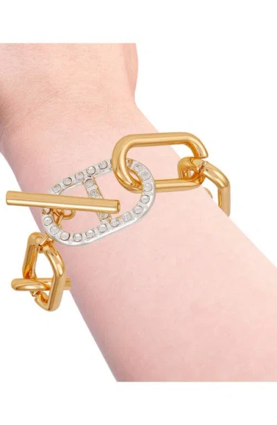 Guess Toggle Two-tone Bracelet In Gold