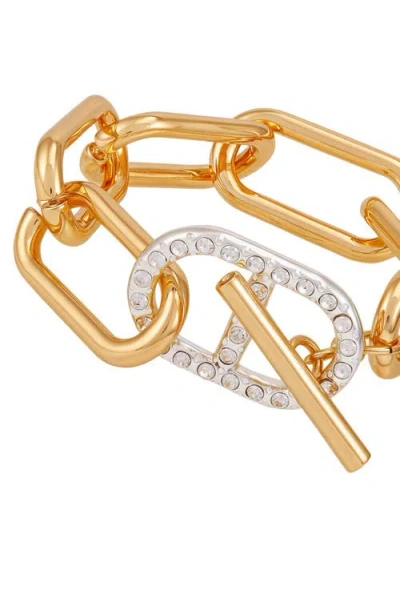 Guess Toggle Two-tone Bracelet In Gold
