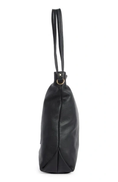 Aimee Addison Leather Shopper Tote Bag In Black