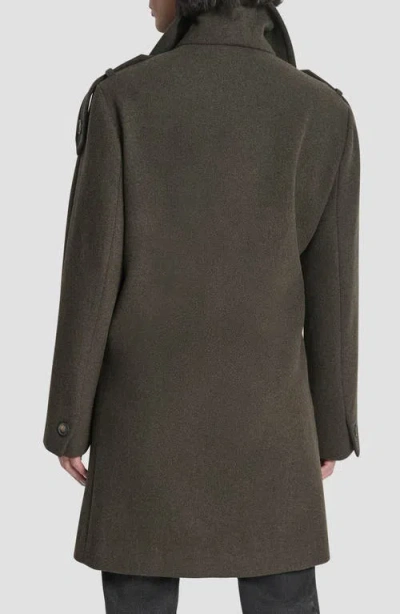 Dkny Women's Double-breasted Funnel Neck Military Coat In Green
