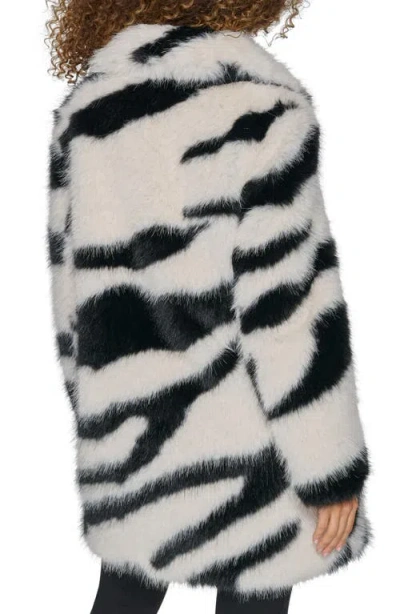 Karl Lagerfeld Paris Oversize Zebra Print Faux Fur Jacket In Multi