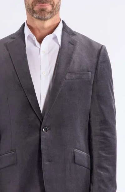 Savile Row Co Mid Grey Velvet Blazer In Brown