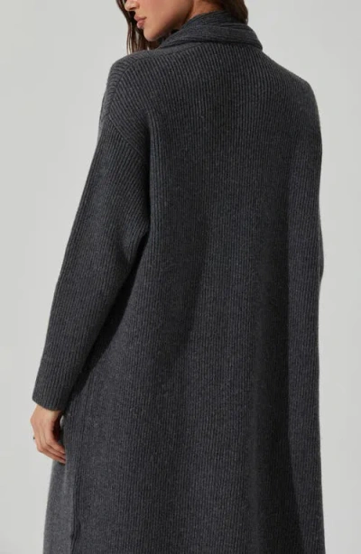 Astr The Label Noemi Scarf Longline Cardigan In Gray