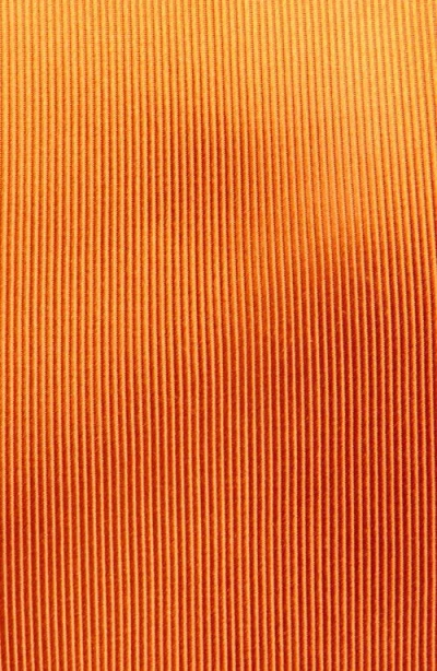 Duchamp Solid Silk Tie In Orange