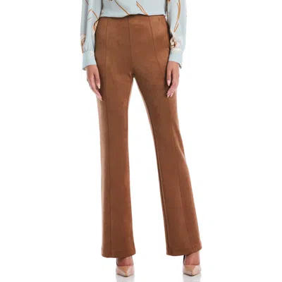 Laundry By Shelli Segal Faux Suede Bootcut Pants In Brown