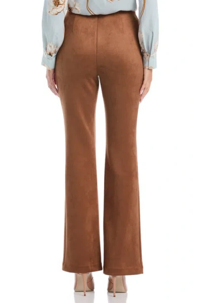 Laundry By Shelli Segal Faux Suede Bootcut Pants In Brown