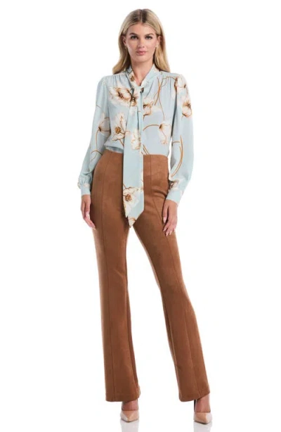 Laundry By Shelli Segal Faux Suede Bootcut Pants In Brown