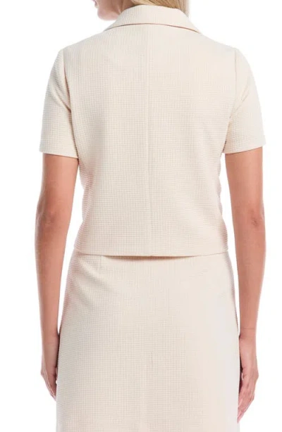 Laundry By Shelli Segal Short Sleeve Button Up Jacket In White