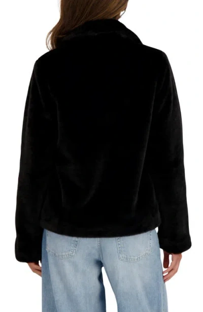 Sebby Short Faux Fur Jacket In Black
