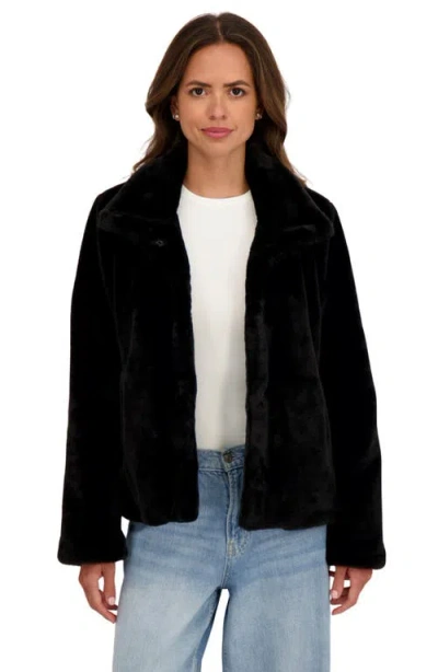 Sebby Short Faux Fur Jacket In Black