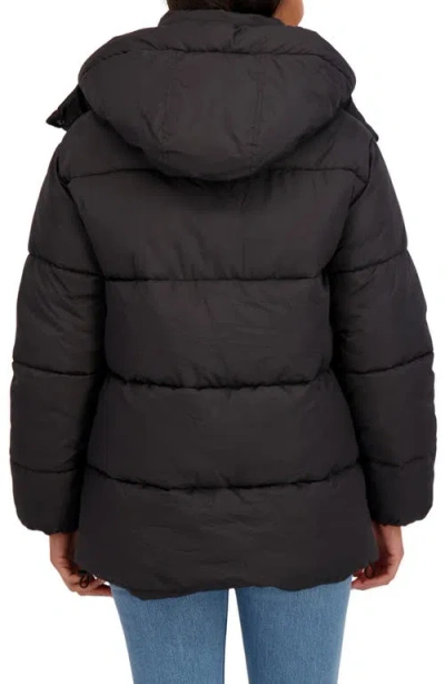 Sebby Water Resistant Puffer Jacket In Black