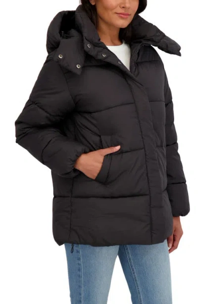 Sebby Water Resistant Puffer Jacket In Black