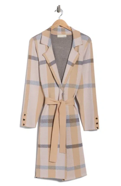 By Design Nala Plaid Wrap Coatigan In Neutral