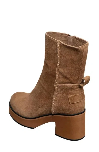 Antelope India Block Heel Platform Bootie In Brown