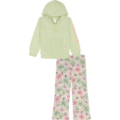 Roxy Hoodie & Print Leggings Set In Green