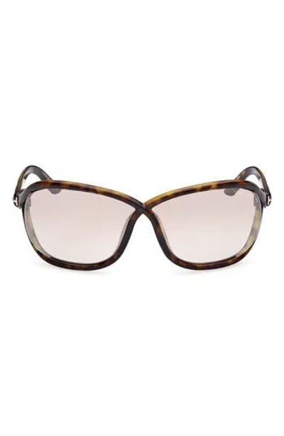 Tom Ford Fernanda 68mm Oversize Butterfly Sunglasses In Brown